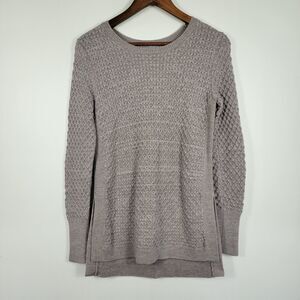 Athleta Women's Size XS Pullover Honeycomb Knit Sweater Taupe